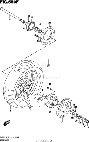 Rear Wheel (sv650xal9 E33) Schematic