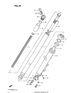 Front Fork (gs1100gk2/gkd) Schematic