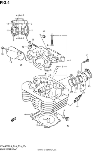 Cylinder Head (lt-a400fzl4 P28) Schematic