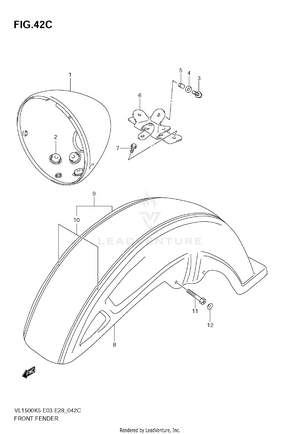 Front Fender (model K9) Schematic