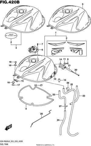 Fuel Tank (gsx-r600l6 E28) Schematic