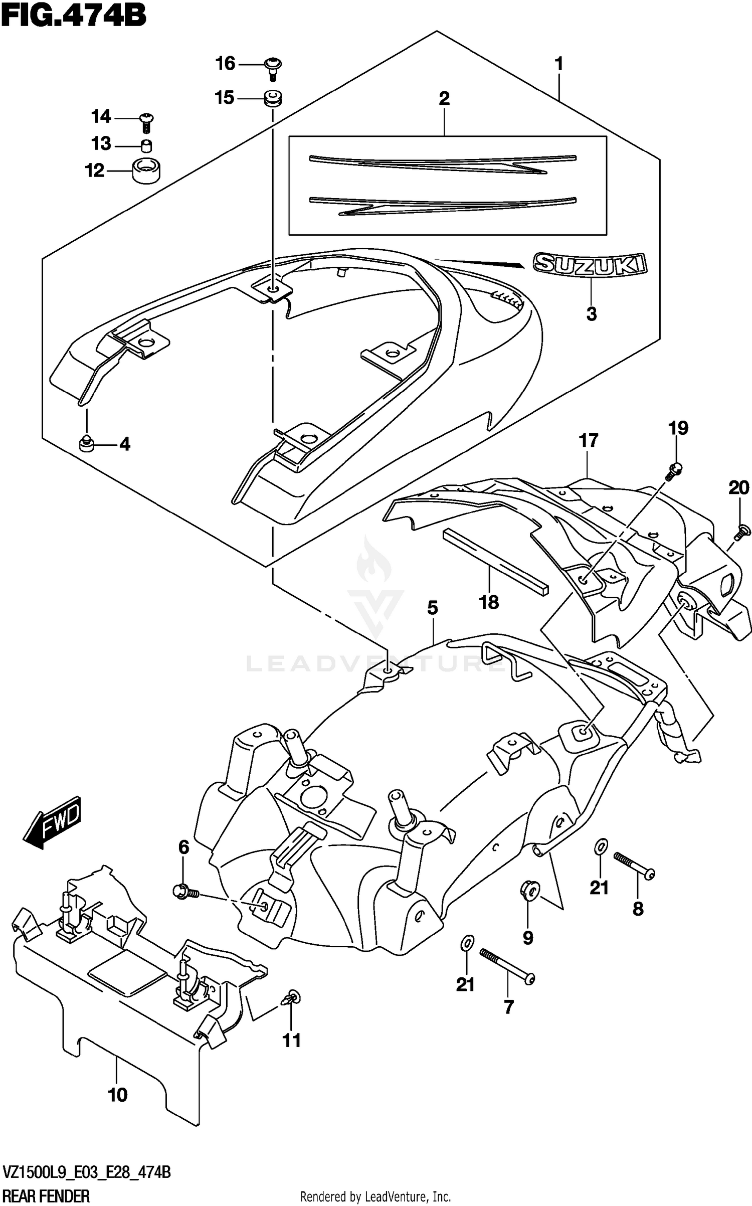 REAR FENDER 474B