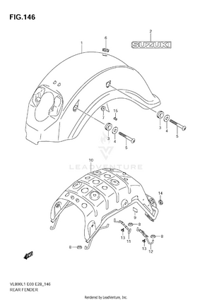 Rear Fender (vl800 E28) Schematic