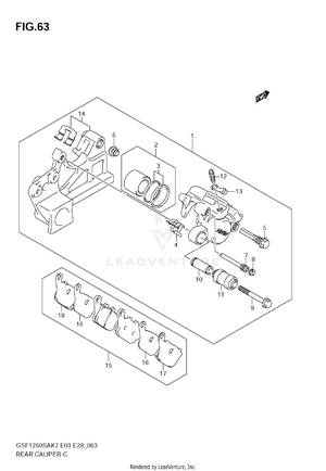Rear Caliper (gsf1250sak7/sak8/sak9) Schematic