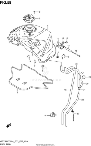 Fuel Tank (gsx-r1000l4 E03) Schematic