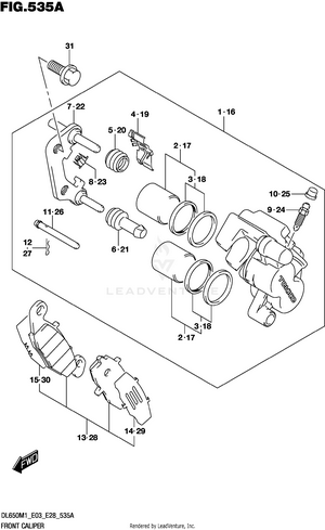 Front Caliper Schematic