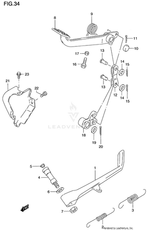 Prop Stand - Rear Brake Schematic