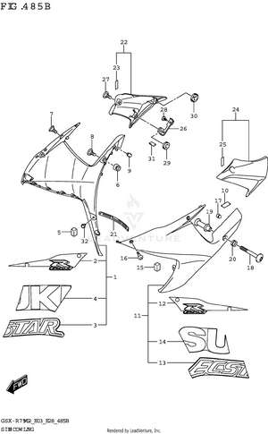 Side Cowling (gsx-r750z) Schematic
