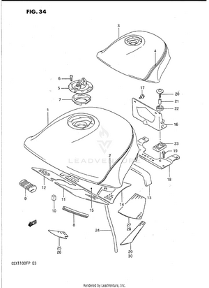 Fuel Tank (model J/k) Schematic