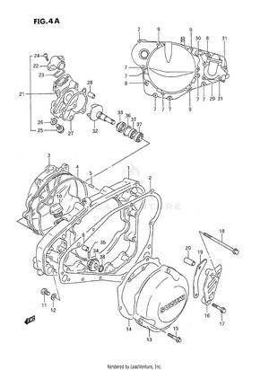 Crankcase Cover (model L/m/n/p/r/s/t) Schematic