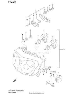 Headlamp (model W/x/y/k1/k2) Schematic