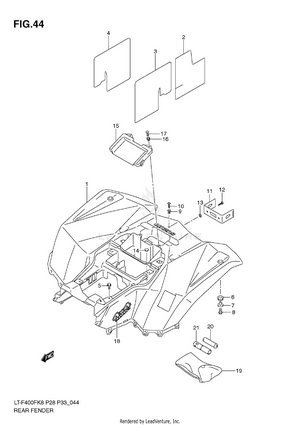 Rear Fender (lt-f400fk8/fk9/ful0) Schematic