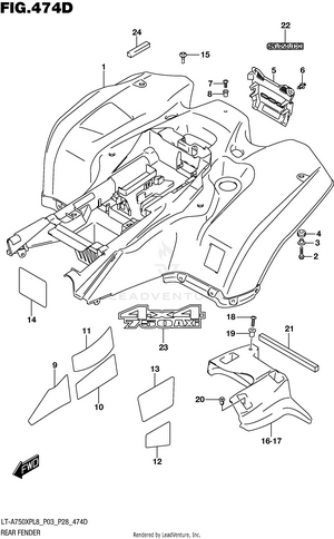 Rear Fender (lt-a750xpbl8 P03) Schematic