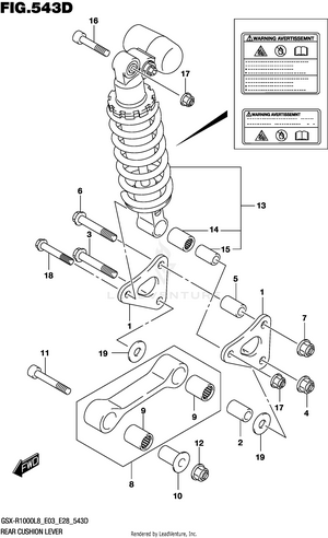 Rear Cushion Lever (gsx-r1000al8 E28) Schematic