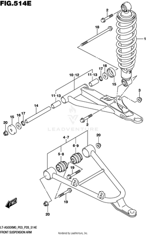 Front Suspension Arm (lt-a500xpm0 P28) Schematic