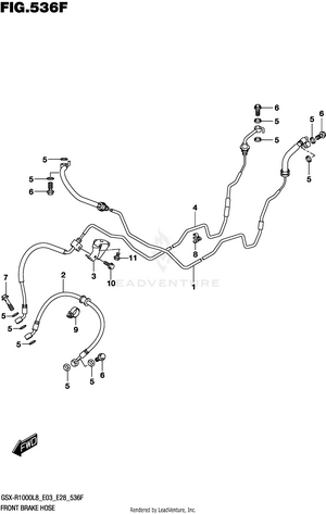Front Brake Hose (gsx-r1000rzl8 E03) Schematic