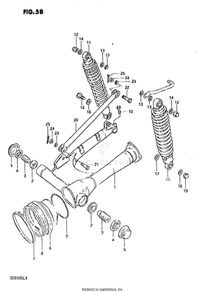 Rear Swinging Arm (model X) Schematic