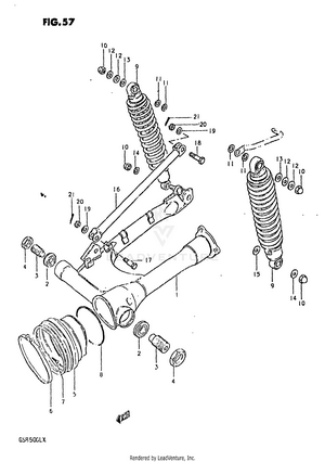 Rear Swinging Arm (model T) Schematic