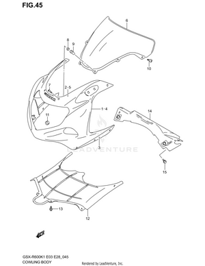 Cowling Body (model K1) Schematic