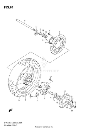 Rear Wheel (sv650ak8/sak8) Schematic