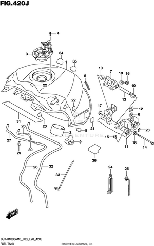 Fuel Tank (gsx-r1000rza:e03,e28) Schematic