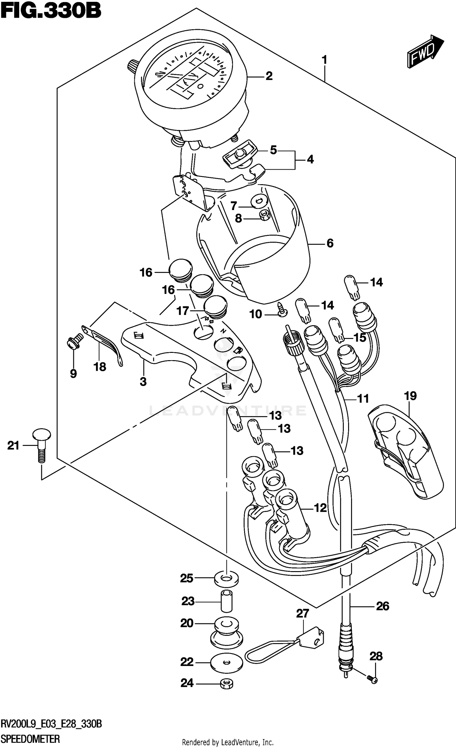 SPEEDOMETER (RV200L9 E28)