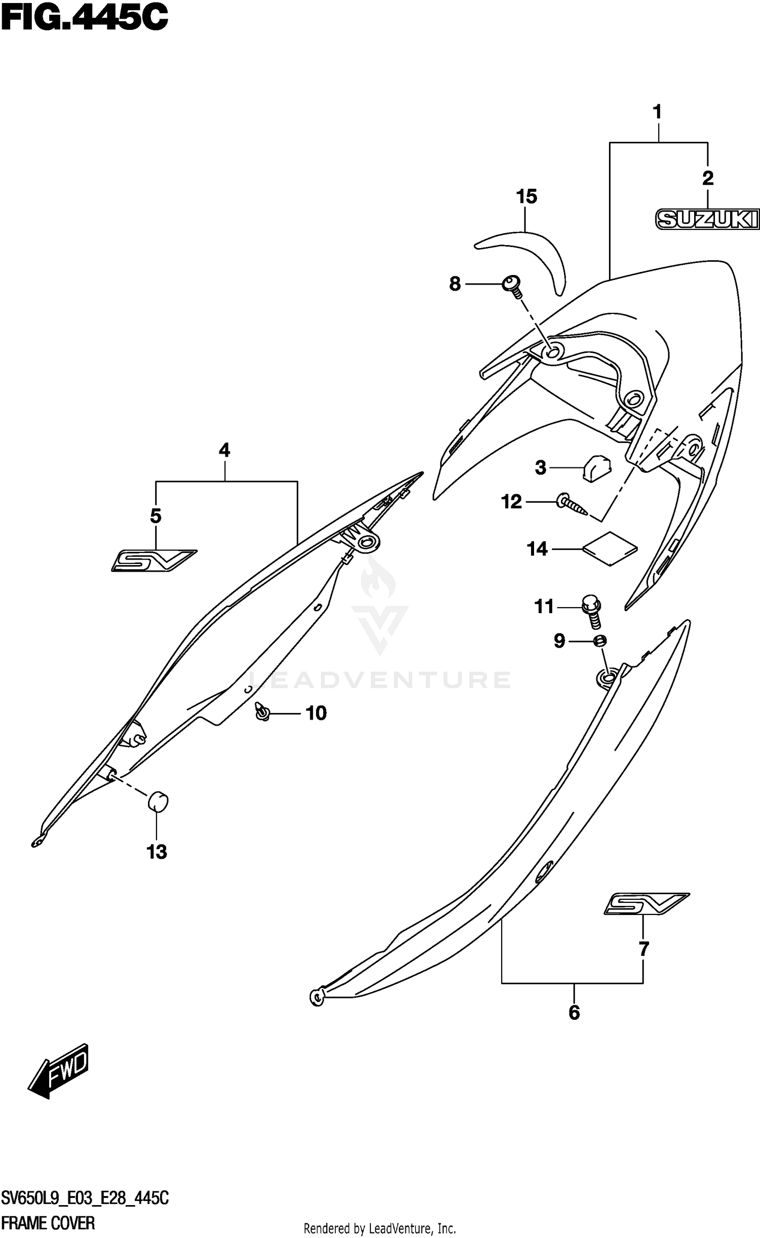 FRAME COVER (SV650L9 E33) (FOR YVB,QEB)