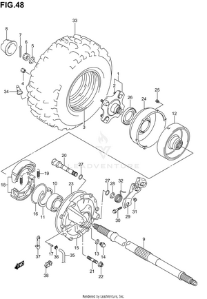 Right Rear Wheel (model K2/k3) Schematic