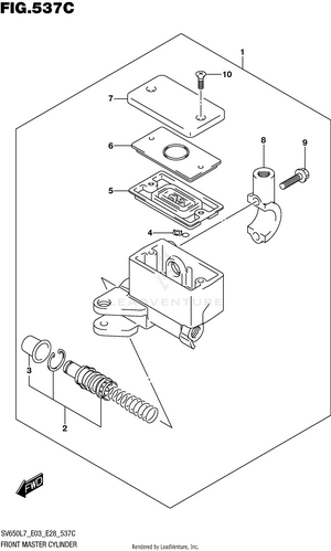 Front Master Cylinder (sv650al7 E28) Schematic