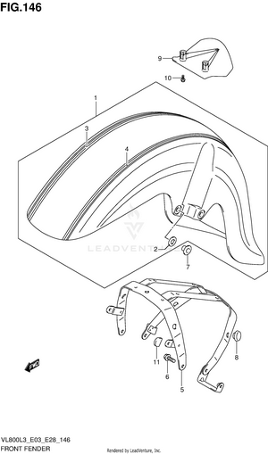 Front Fender (vl800cl3 E28) Schematic