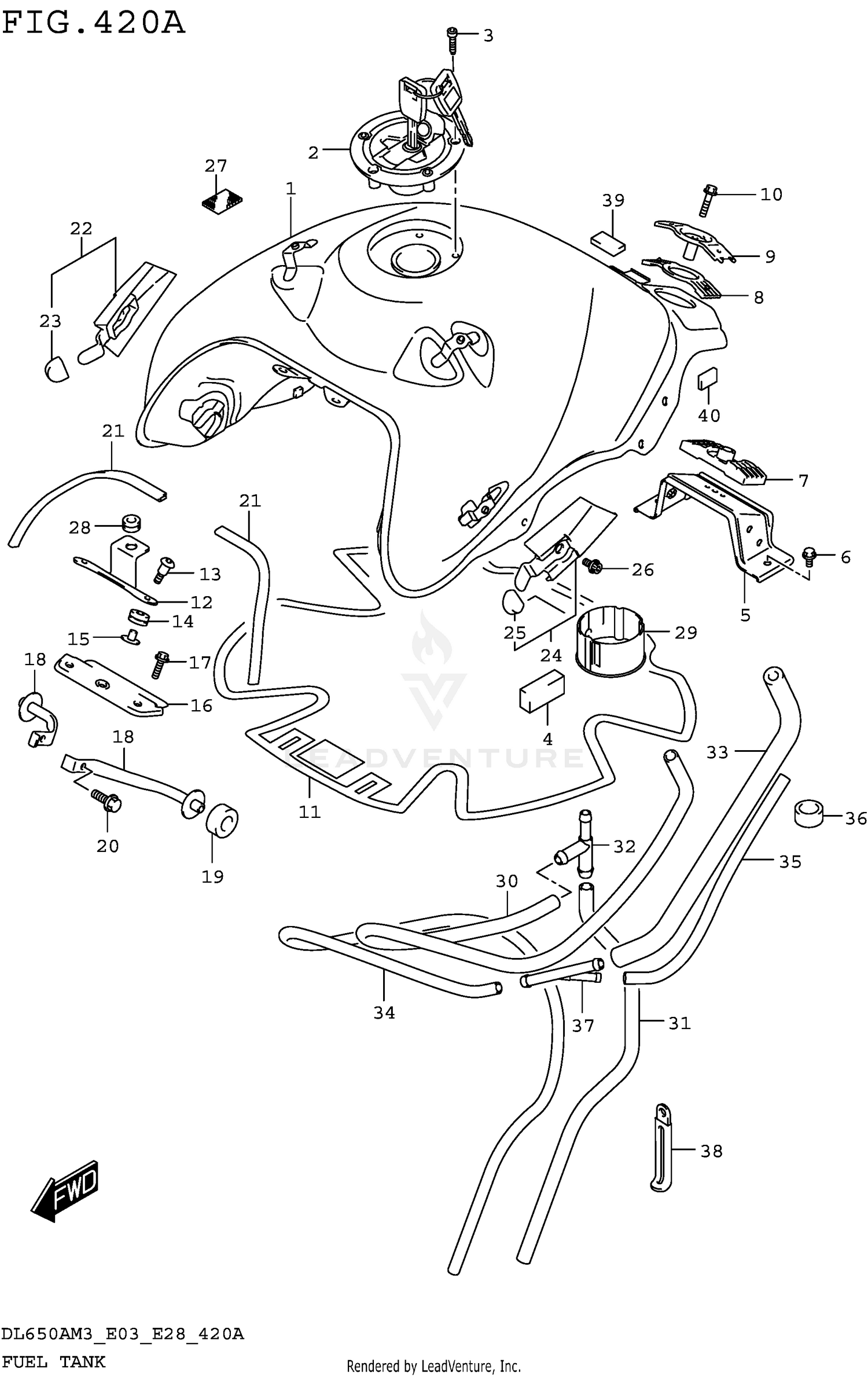 FUEL TANK (DL650AM3E03)