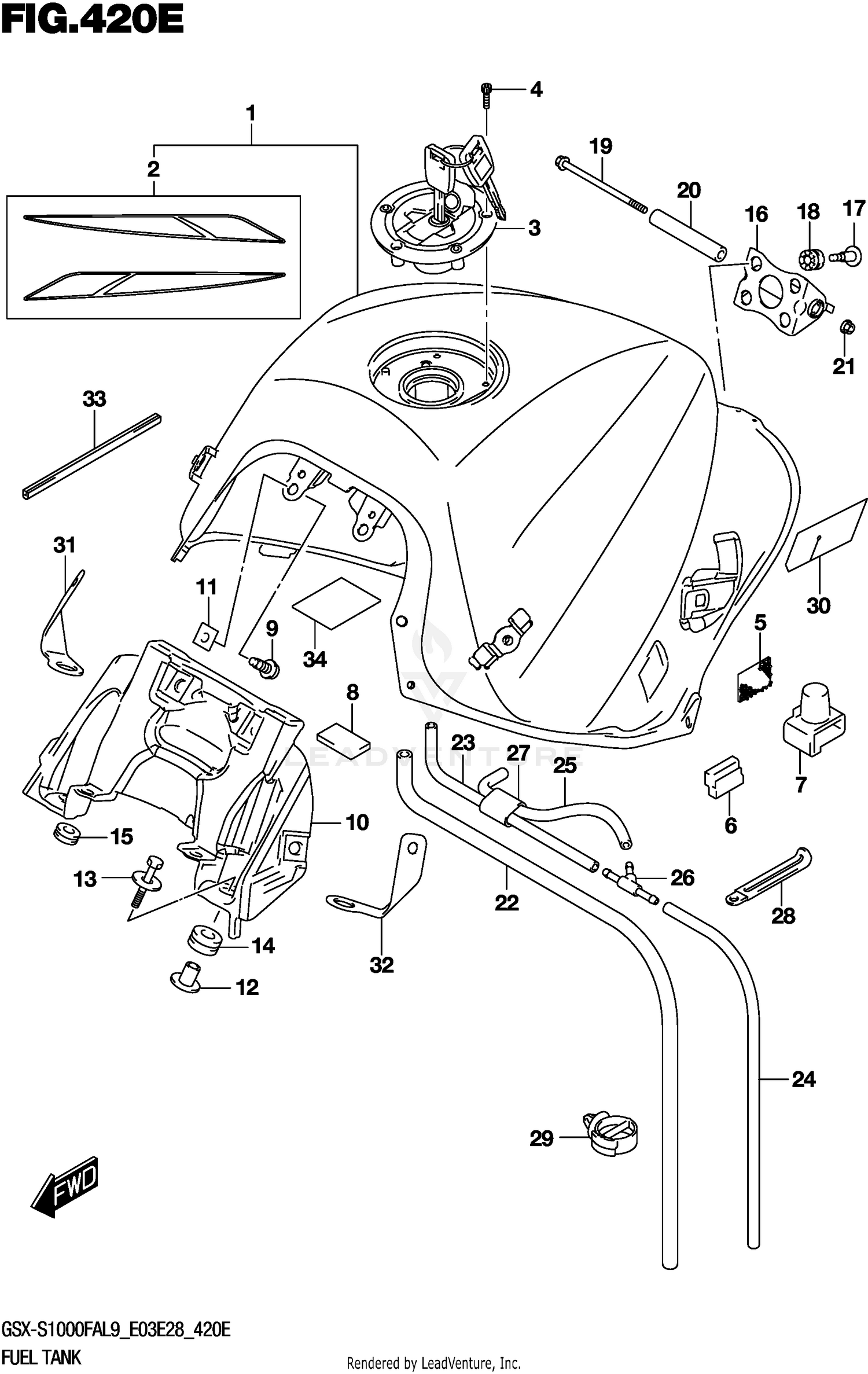 FUEL TANK (GSX-S1000FYAL9 E28)
