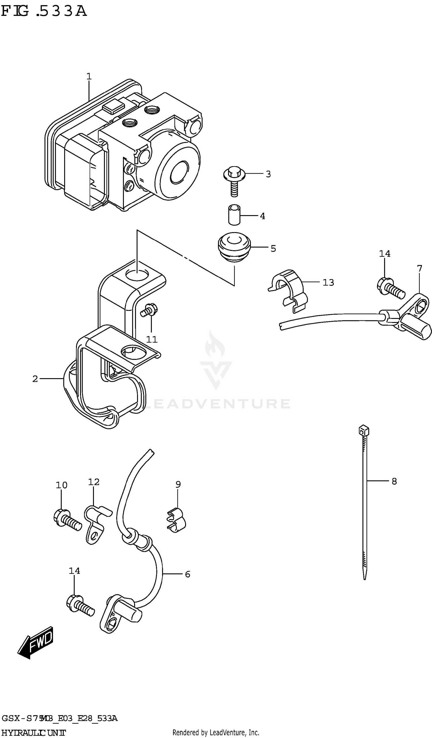 HYDRAULIC UNIT (GSX-S750A,GSX-S750ZA)