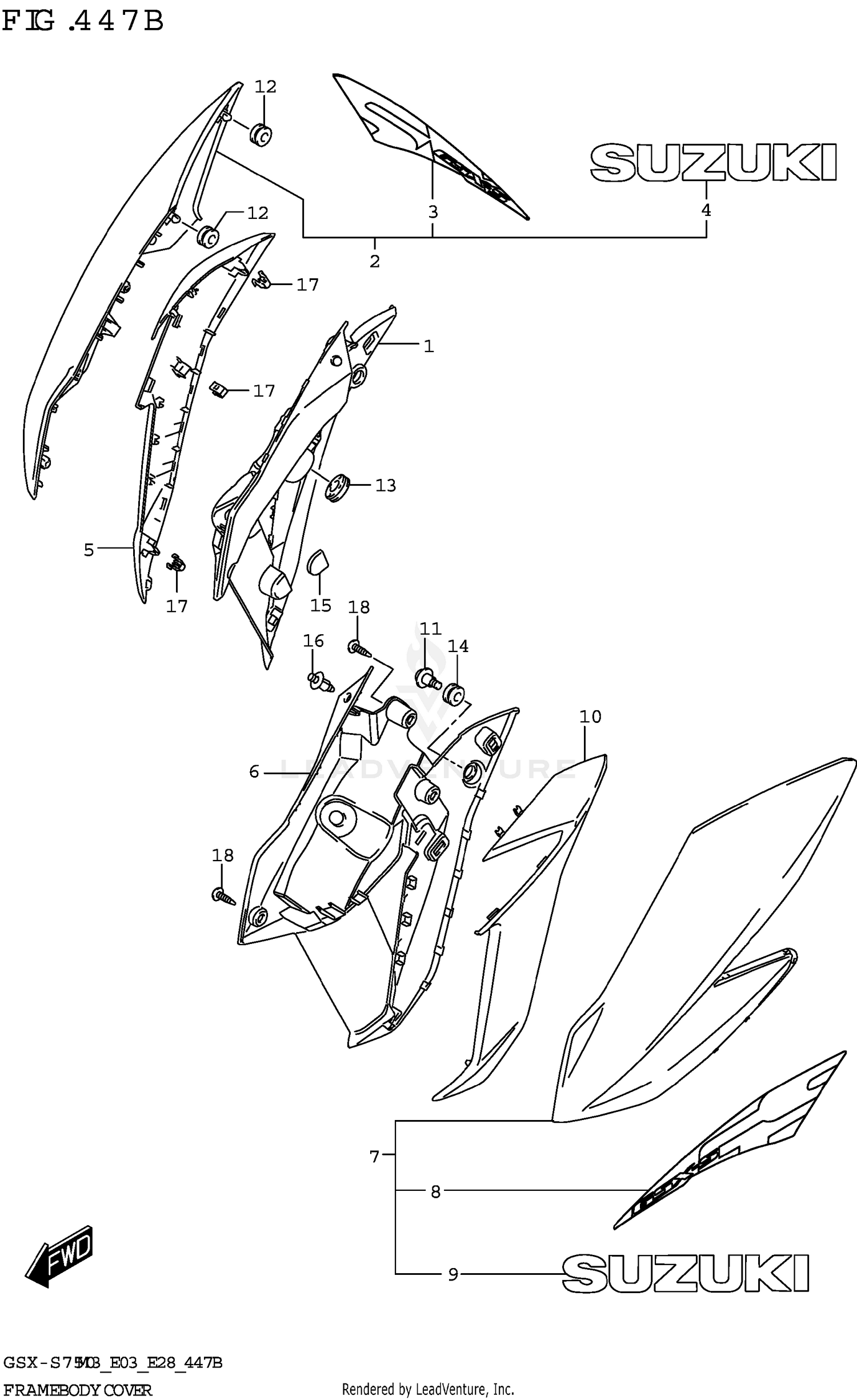 FRAME BODY COVER (GSX-S750Z,GSX-S750ZA)