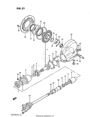 Propeller Shaft-final Drive Gear Schematic