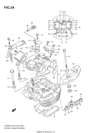Front Cylinder Head (model K9) Schematic