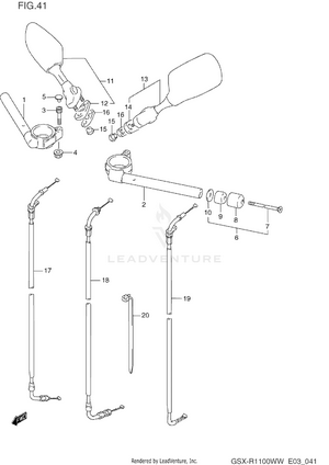 Handlebar (model P/r) Schematic