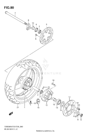Rear Wheel (sv650k8/sk8) Schematic