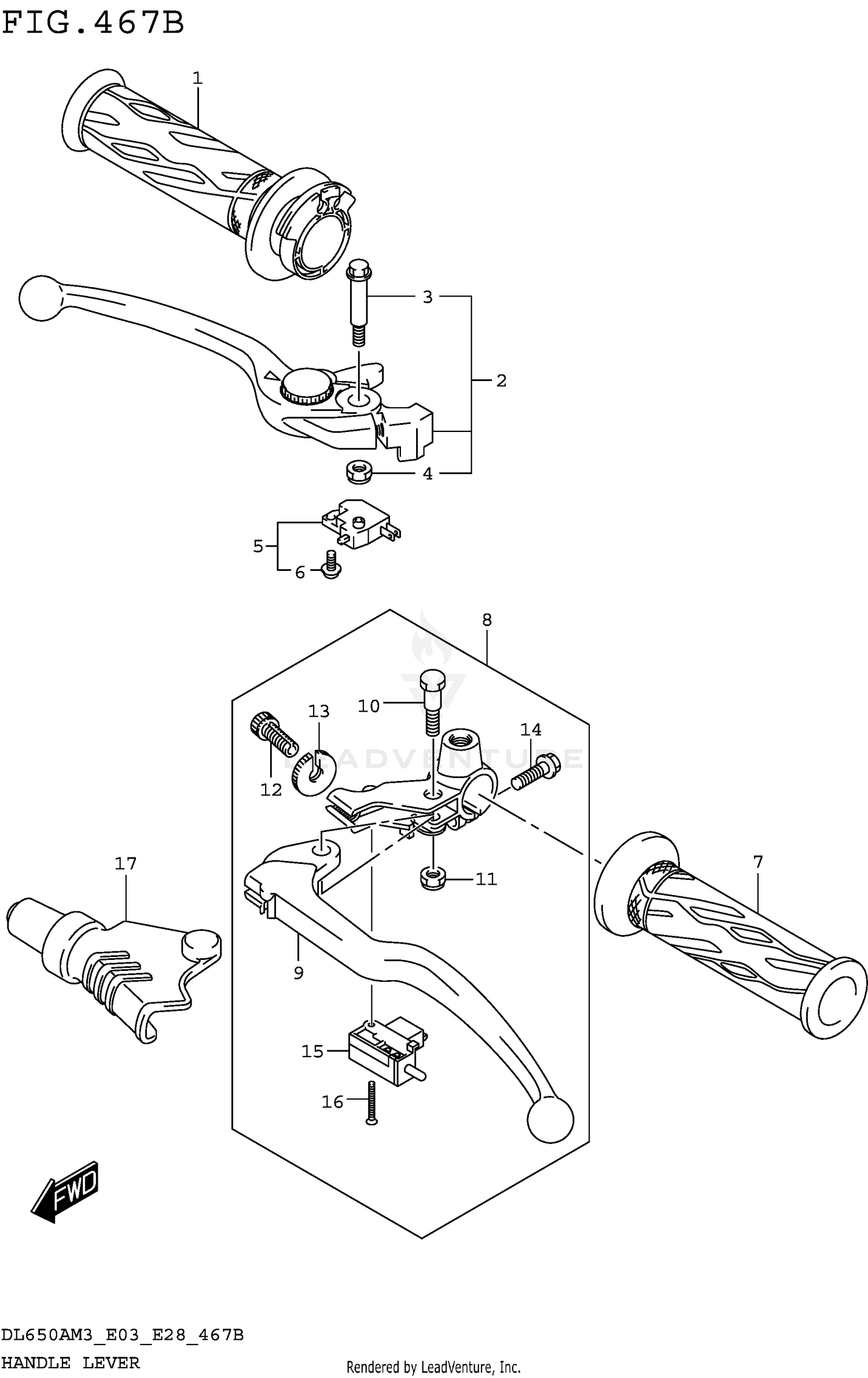 HANDLE LEVER (DL650AM3E28)