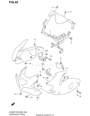 Cowling Instalation Parts (sv650sx/sy/sk1/sk2) Schematic