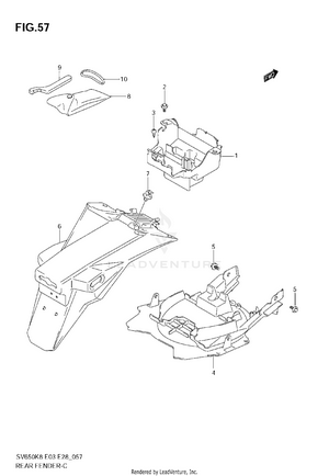 Rear Fender (sv650a/sa) Schematic