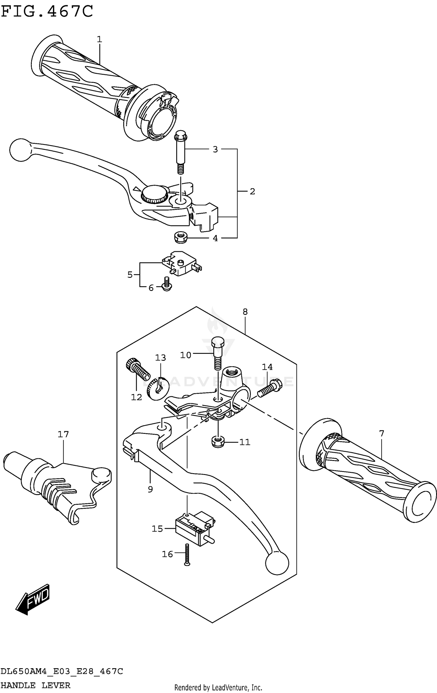 HANDLE LEVER (DL650AM4 E33)