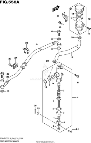 Rear Master Cylinder (gsx-r1000l6 E03) Schematic