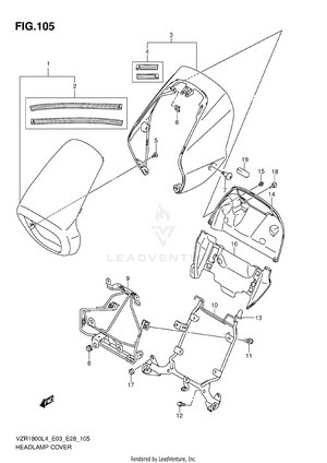 Headlamp Cover (vzr1800zl4 E33) Schematic