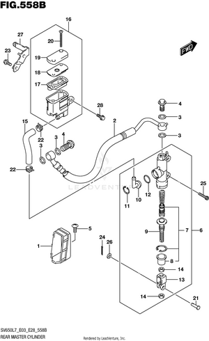 Rear Master Cylinder (sv650l7 E33) Schematic