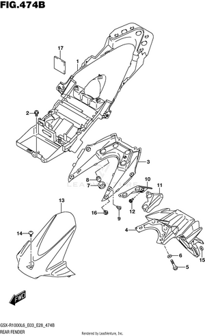 Rear Fender (gsx-r1000l6 E28) Schematic