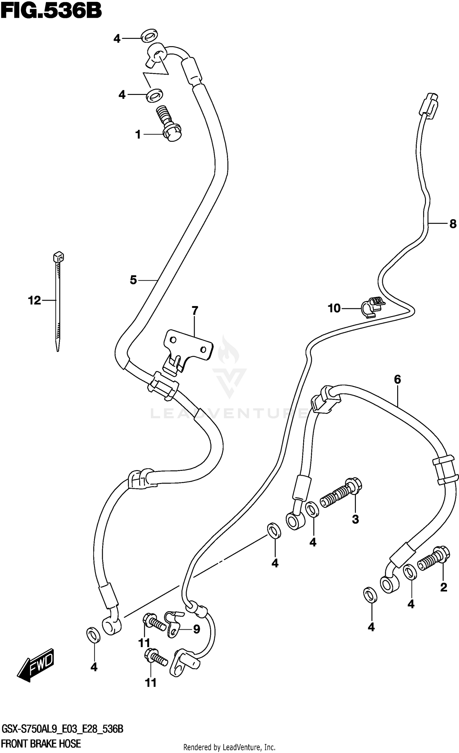 FRONT BRAKE HOSE (GSX-S750ZL9 E33)