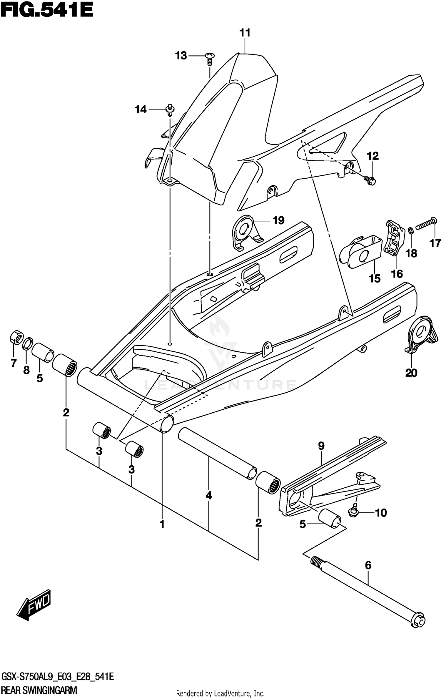 REAR SWINGINGARM (GSX-S750YAL9 E33)