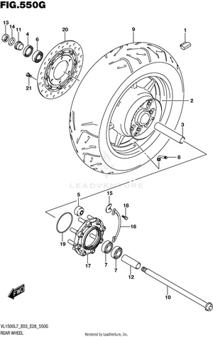 Rear Wheel (vl1500tl7 E33) Schematic