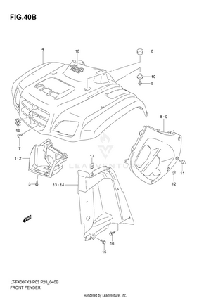 Front Fender (model K5/k6/k7) Schematic